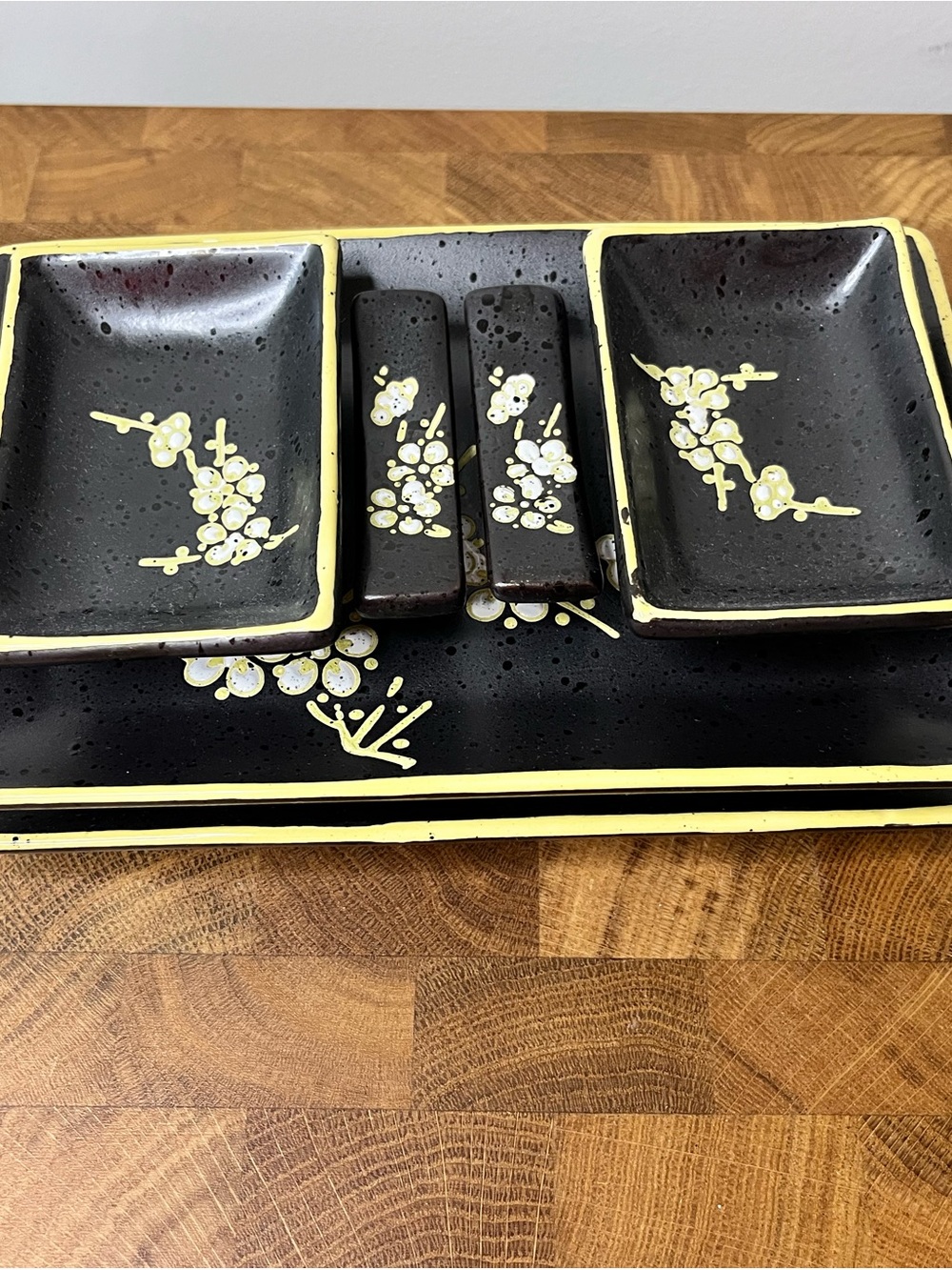 Black Ceramic Sushi Serving Set - Picture 4 of 14